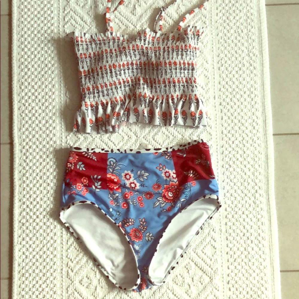 High waisted fuller coverage bikini.